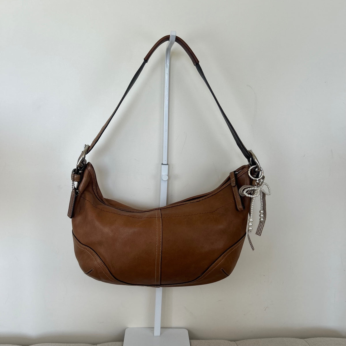 Coach Soho Tan Leather Hobo Shoulder Bag Handbag Purse Y2K E3S-9464