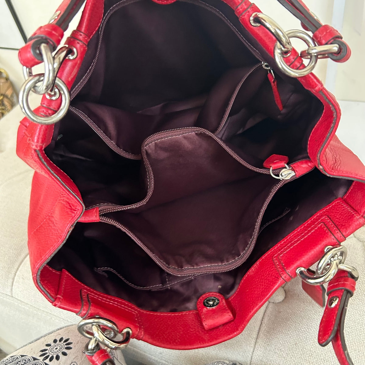 Coach Red Pebbled Leather Penelope Shoulder Bag H1169-F16531
