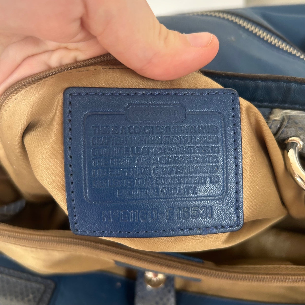 Coach Blue Leather Penelope 3 Compartment Shoulder Bag E1160-F16531