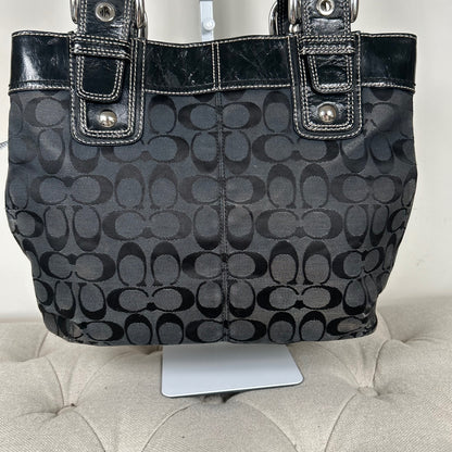 Coach Black Monogram Tote Shoulder Bag D1060-F15047