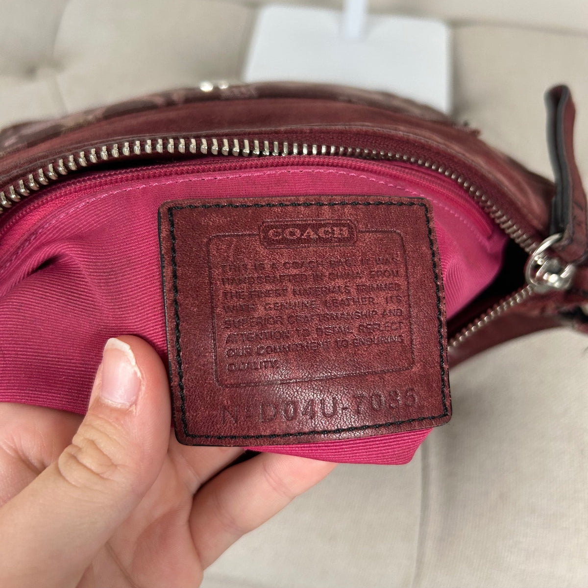 Coach Burgundy Optic Monogram Shoulder Bag D04J-7035