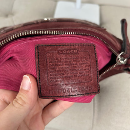 Coach Burgundy Optic Monogram Shoulder Bag D04J-7035