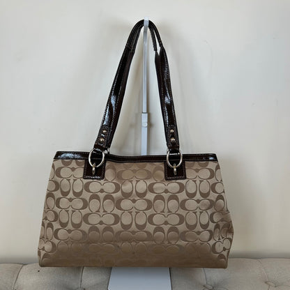 Coach Beige & Brown Monogram Shoulder Bag D1276-F19043