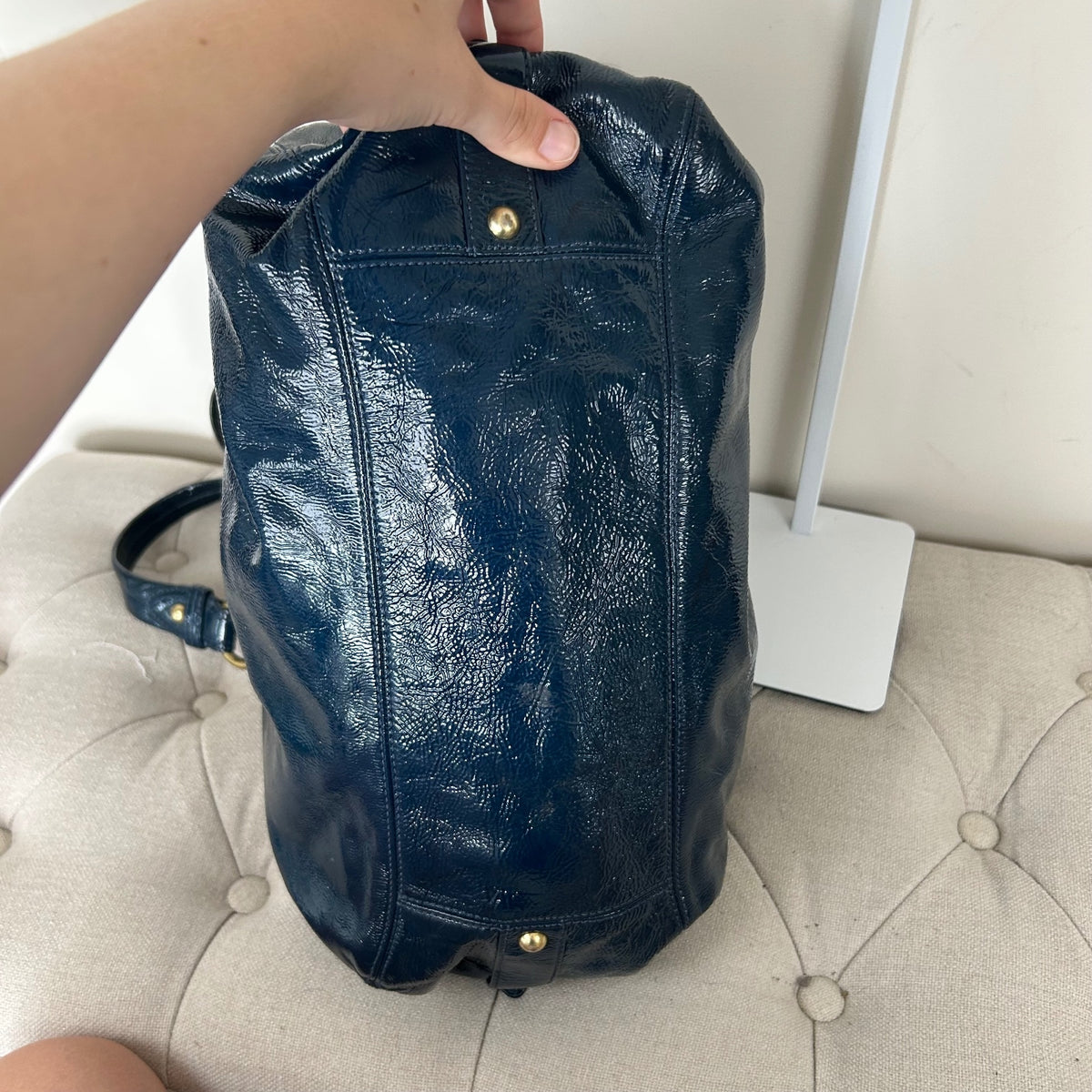 Coach Blue Patent 3 Compartment Shoulder Bag C0982-13900