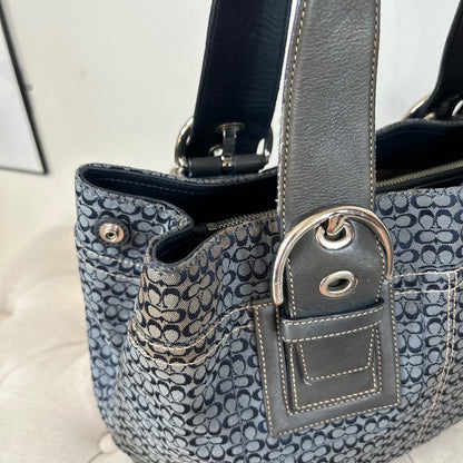 Coach Blue Monogram Soho Tote Shoulder Bag E0820-F12311