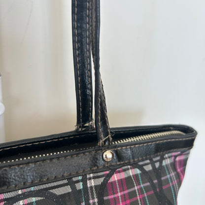Coach Purple Black Plaid Tote Shoulder Bag H1194-F17712