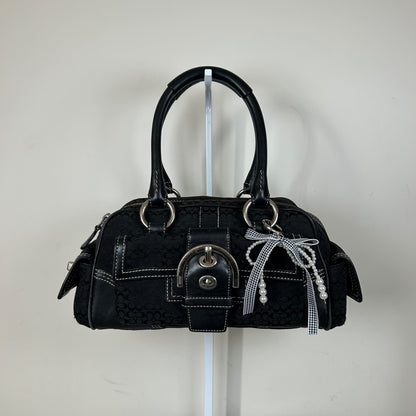 Coach Black Monogram Soho Satchel Top Shoulder Bag H05S-3647