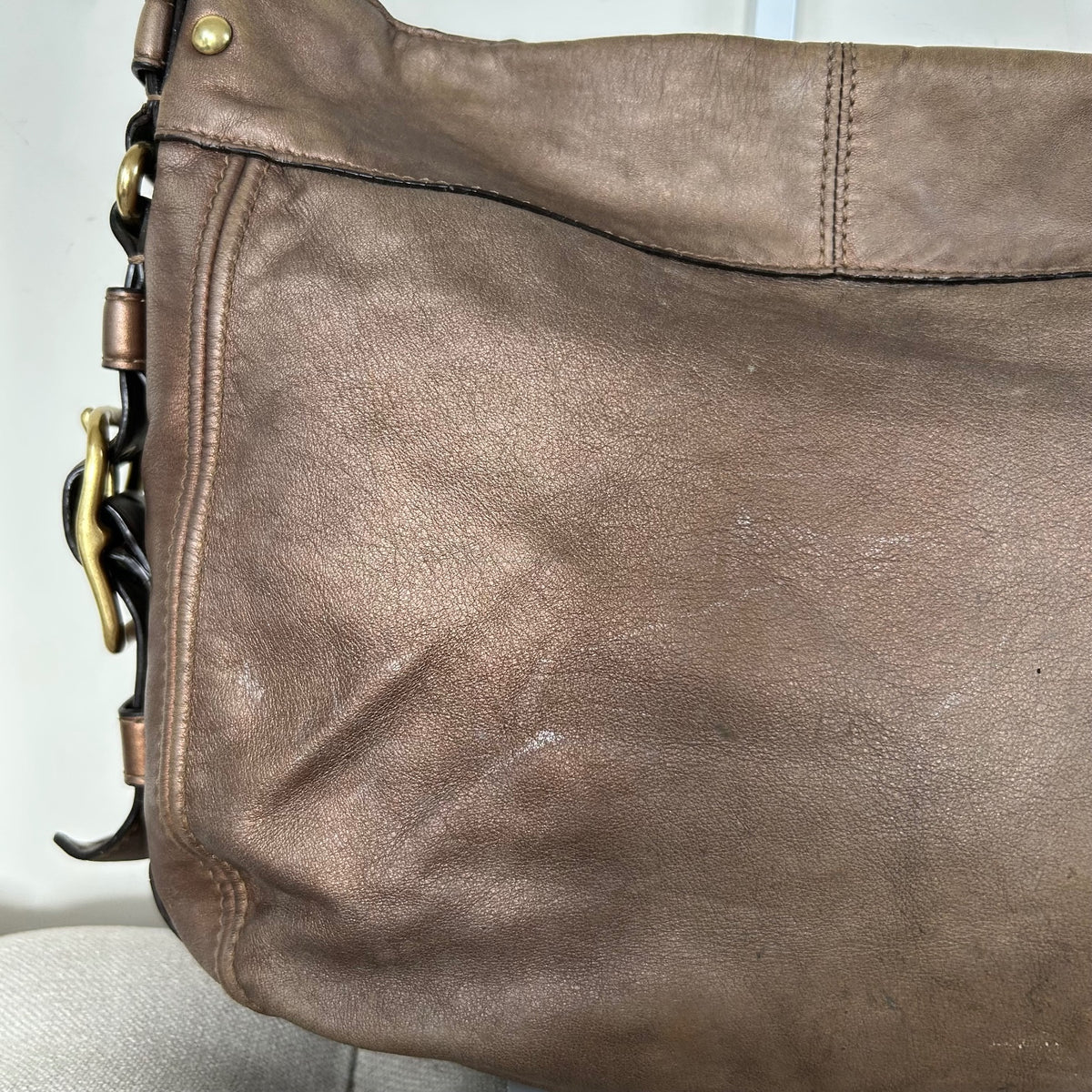 Coach Bronze Metallic Zoe Medium Shoulder Bag K0885-12669