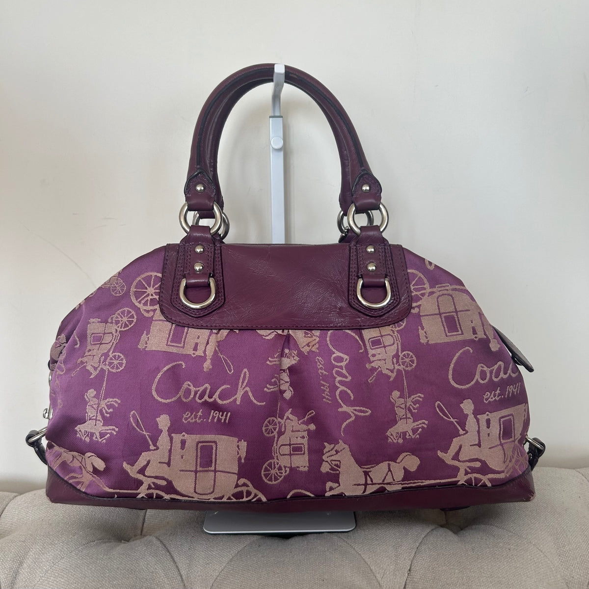 Coach Ashley Purple Horse & Carriage Shoulder Bag G1077-F15653
