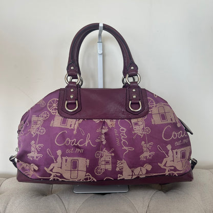 Coach Ashley Purple Horse & Carriage Shoulder Bag G1077-F15653