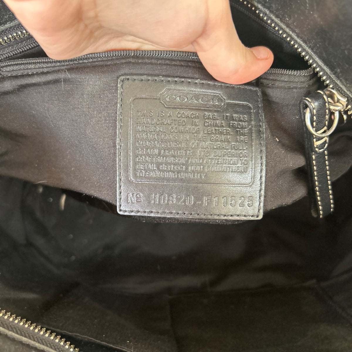Coach Black Leather Large East-West Tote Shoulder Bag H0820-F11525