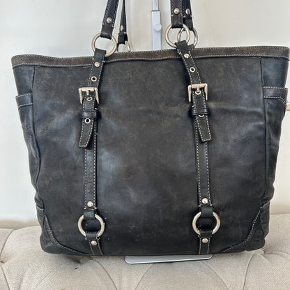 Coach Black Leather Large East-West Tote Shoulder Bag H0820-F11525