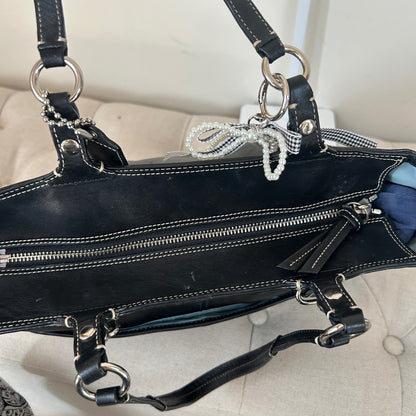 Coach Black Leather East-West Shoulder Bag J1082-F16565