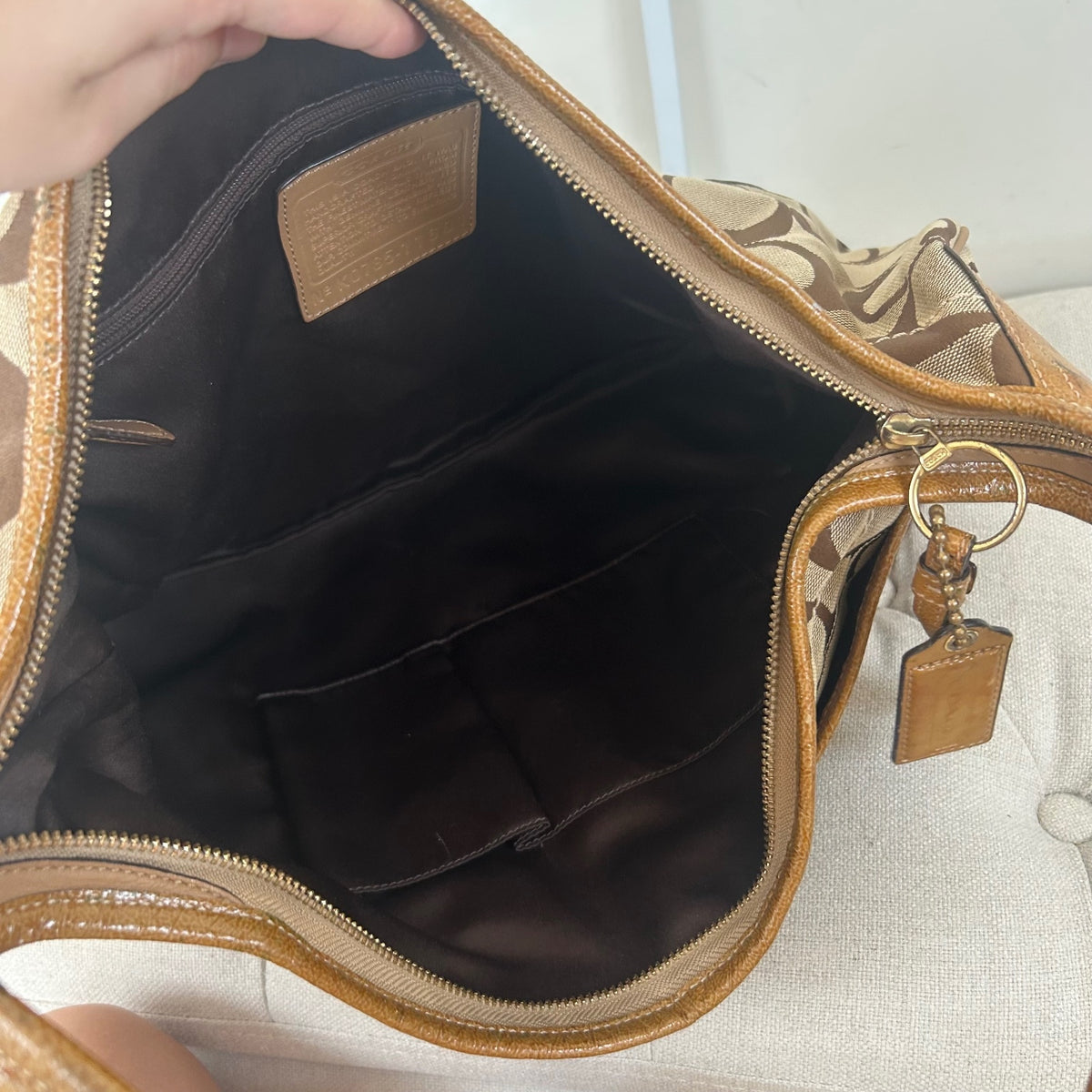 Coach Brown Monogram Ergo Gold Turnlock Shoulder Bag K0785-11601