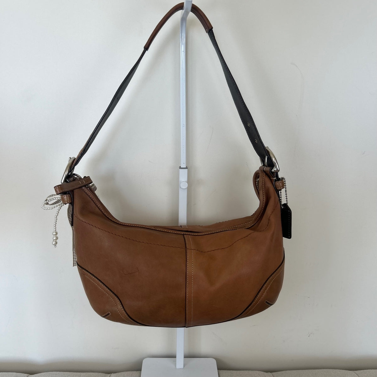 Coach Soho Tan Leather Hobo Shoulder Bag Handbag Purse Y2K E3S-9464