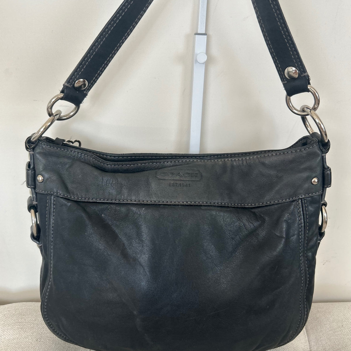 Coach Black Leather Zoe Shoulder Bag A1020-F14797