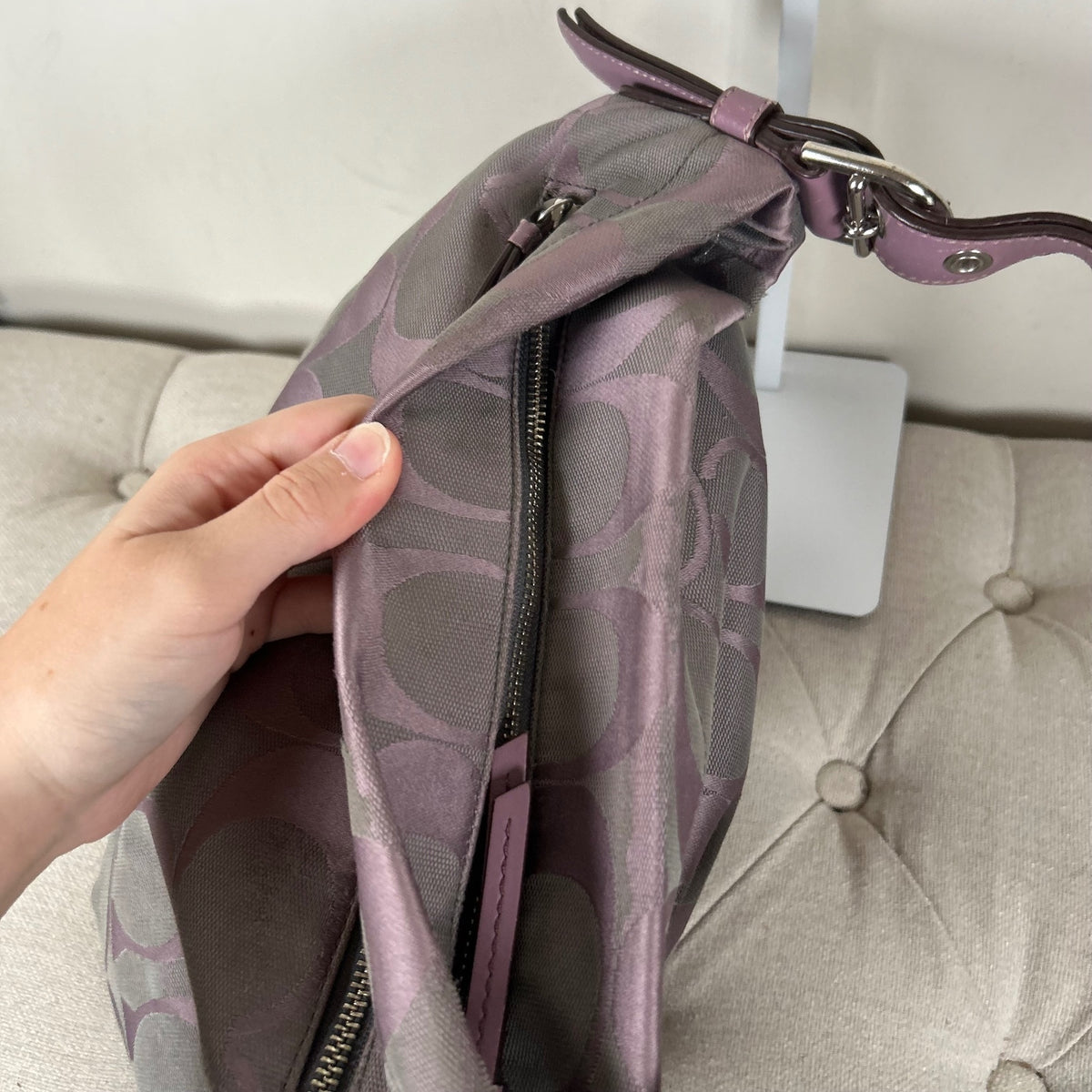 Coach Purple Convertible Monogram Shoulder Bag F1281-F15067