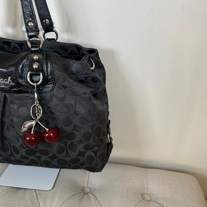 Coach Ashley Black Monogram 3 Compartment Shoulder Bag D1259-F15510