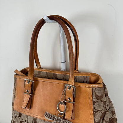 Coach Beige Hampton Monogram Shoulder Bag J3J-6366