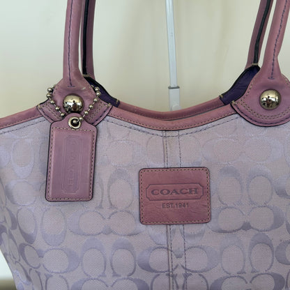 Coach Lilac Signature Monogram Tote Bag Handbag K0967-F14385