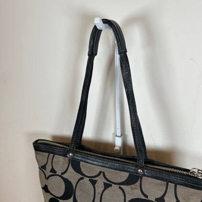 Coach Black Patent Signature Stripe Tote Bag C0868-12429
