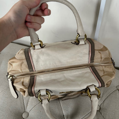 Coach Ashley Beige Monogram Convertible Shoulder Bag E1249-F17447