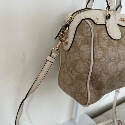 Coach Rowan Beige Mini Shoulder Bag Handbag Purse Gold Hardware H1780-F58312