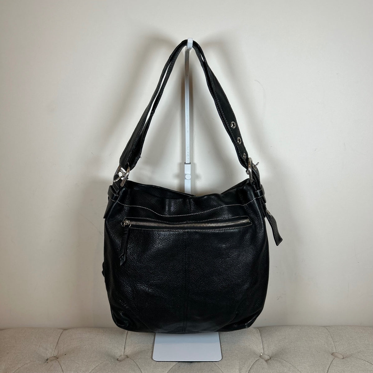 Coach Black Pebbled Leather Convertible Shoulder Bag C1120-F15064