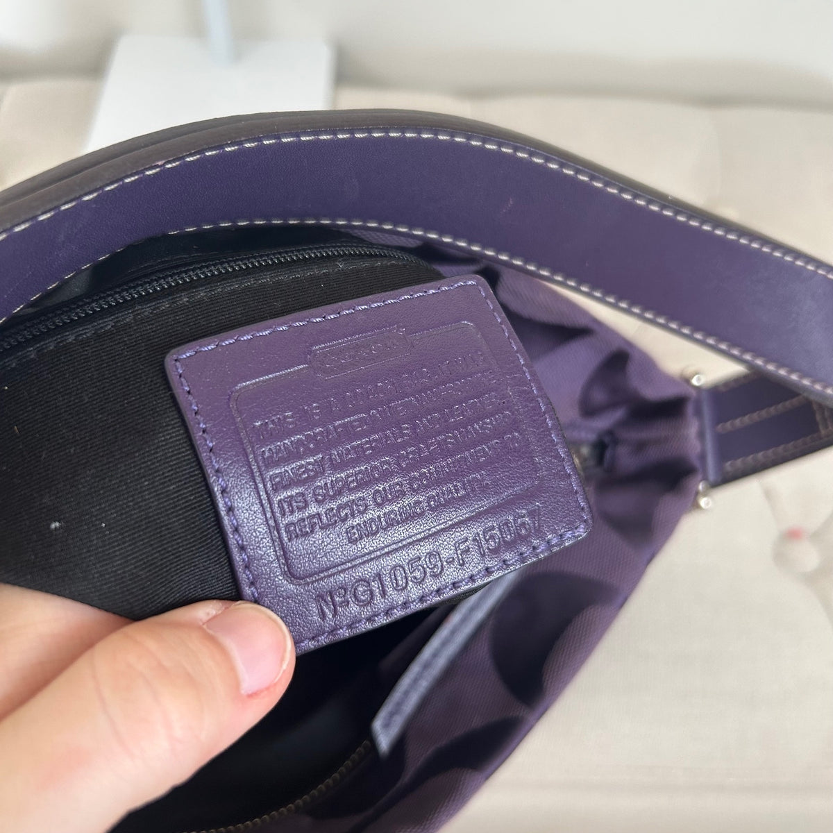Coach Purple Monogram Crossbody Shoulder Bag G1059-F15067