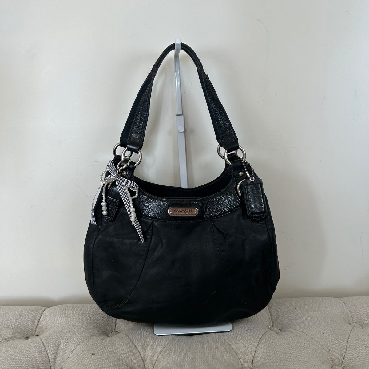 Coach Black Leather 3 Compartment Shoulder Bag E1293-F19453