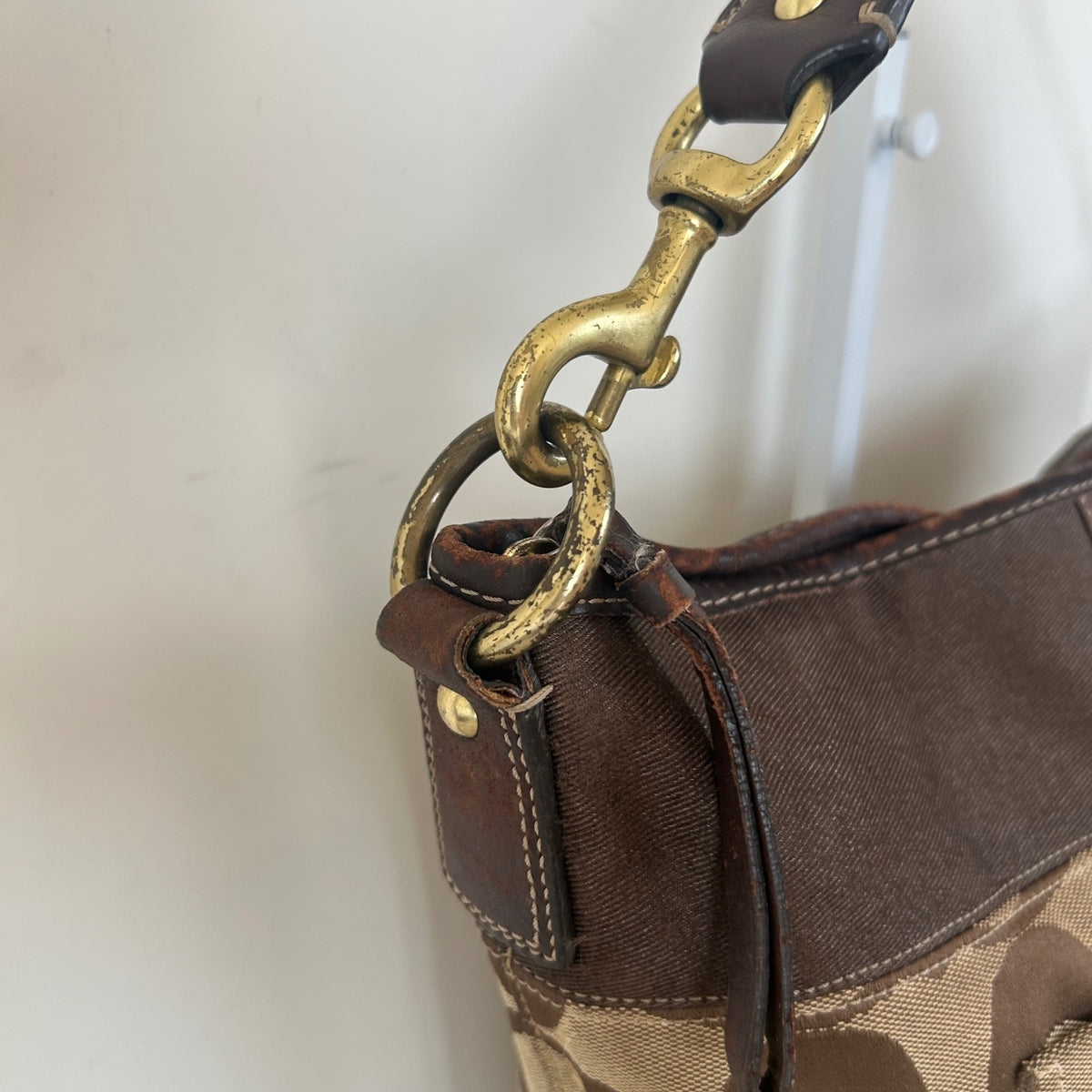 Coach Brown Monogram Hobo Shoulder Bag L0771-11689
