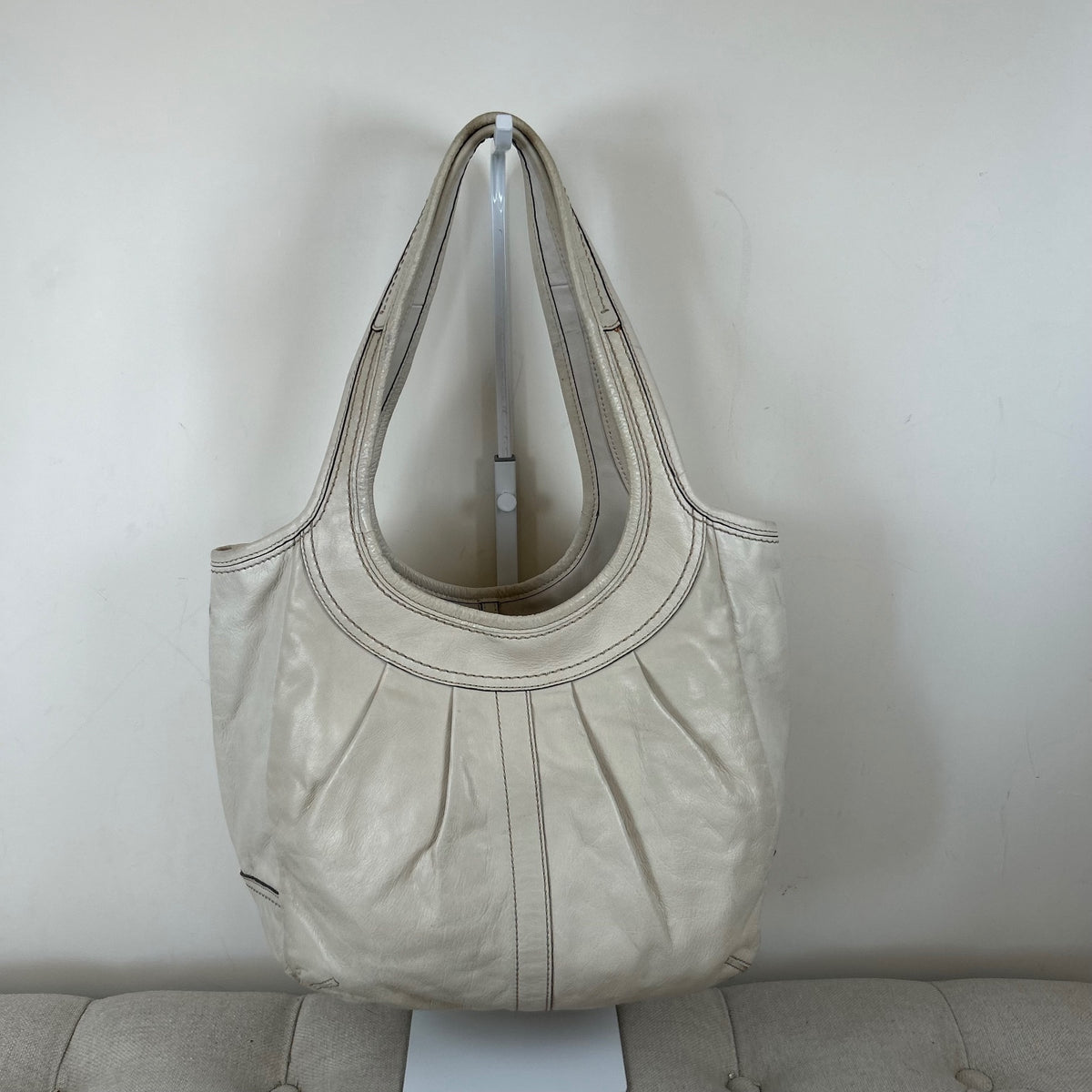 Coach White Leather Ergo Shoulder Bag B0873-12240