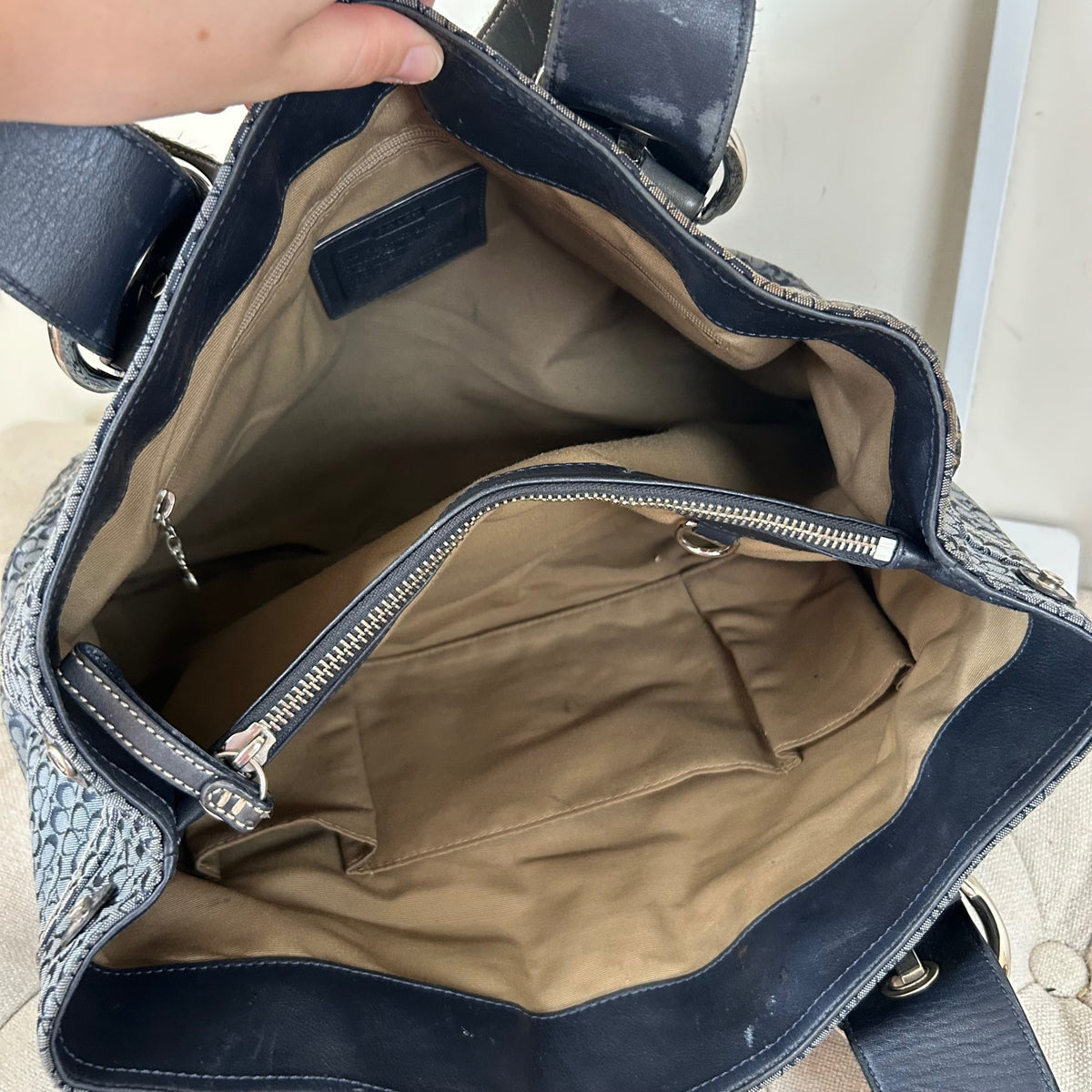 Coach Blue Monogram Soho Tote Shoulder Bag E0820-F12311