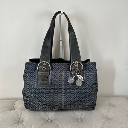 Coach Blue Monogram Soho Tote Shoulder Bag E0820-F12311