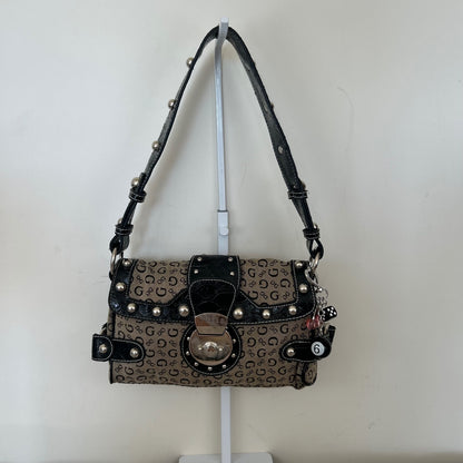 Guess Black & Grey Monogram Shoulder Bag