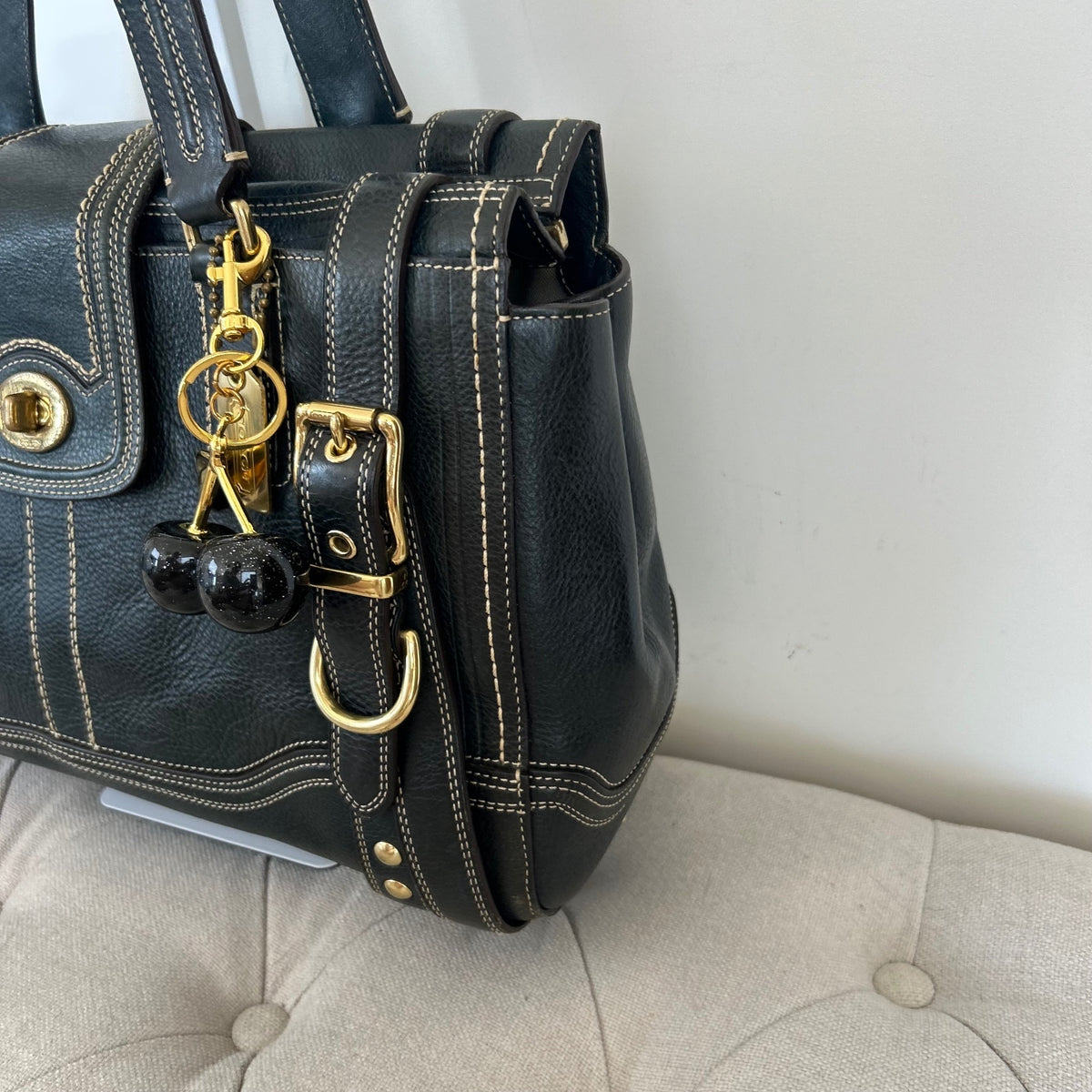 Coach Hamptons Blue Leather Carryall Shoulder Bag L0793-11086