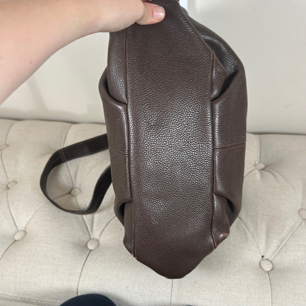 Coach Brown Pebbled Leather Convertible Shoulder Bag L1357-F15064