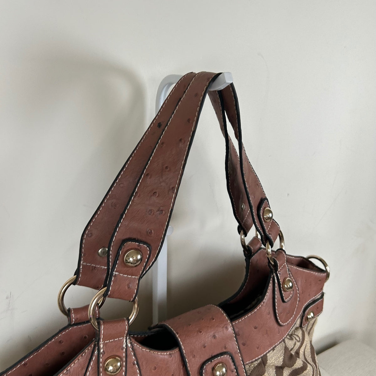 RARE Vintage Guess Brown Zebra Print Large Handbag