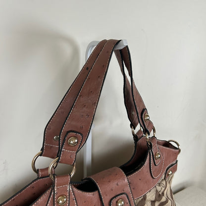 RARE Vintage Guess Brown Zebra Print Large Handbag