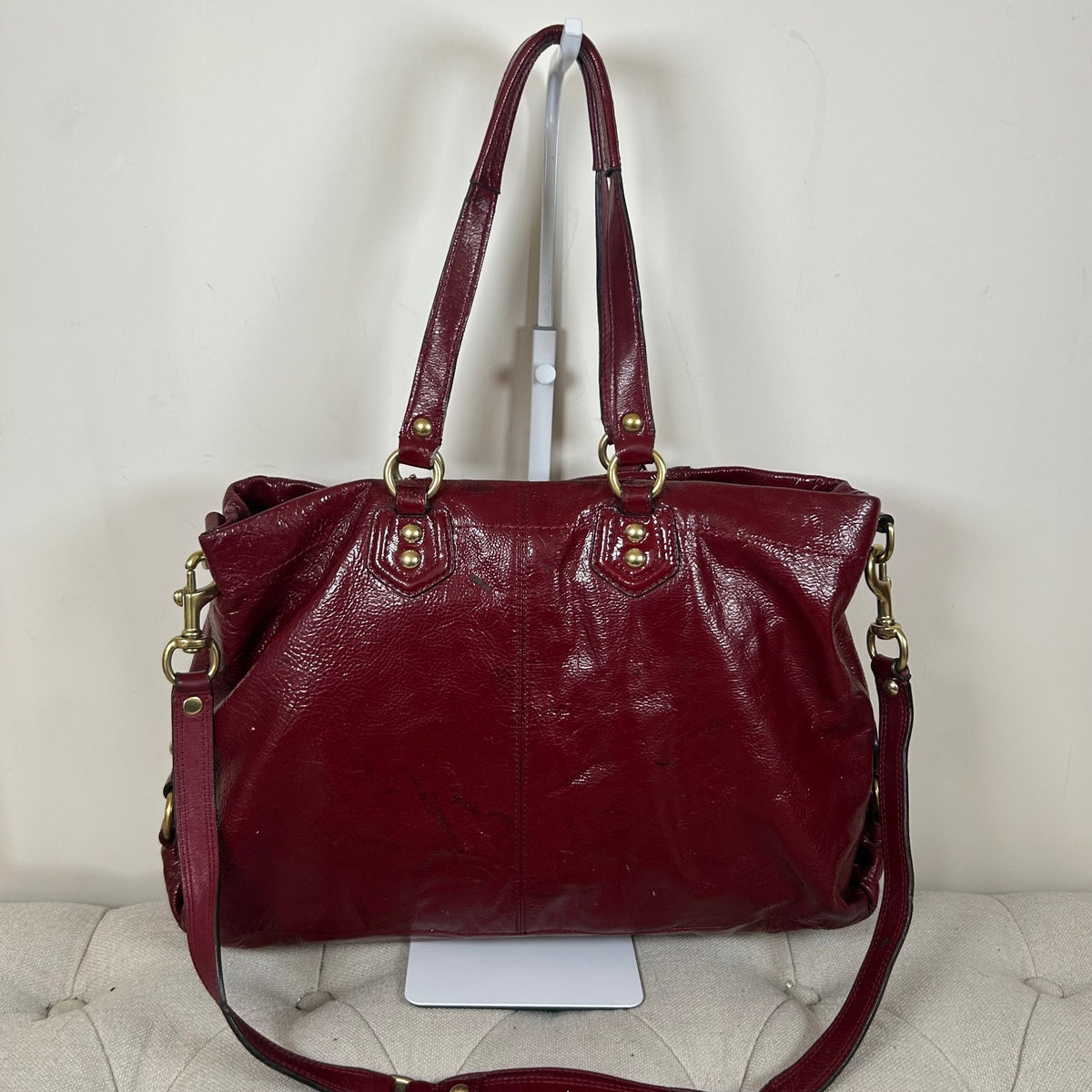 Coach Ashley Red Patent Leather Shoulder Bag H1276-F20464