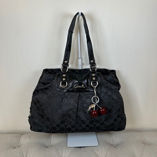 Coach Ashley Black Monogram 3 Compartment Shoulder Bag D1259-F15510