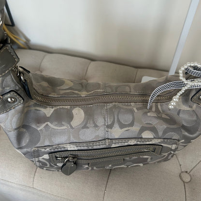 Coach Grey Optic Monogram Shoulder Bag D1063-F15654