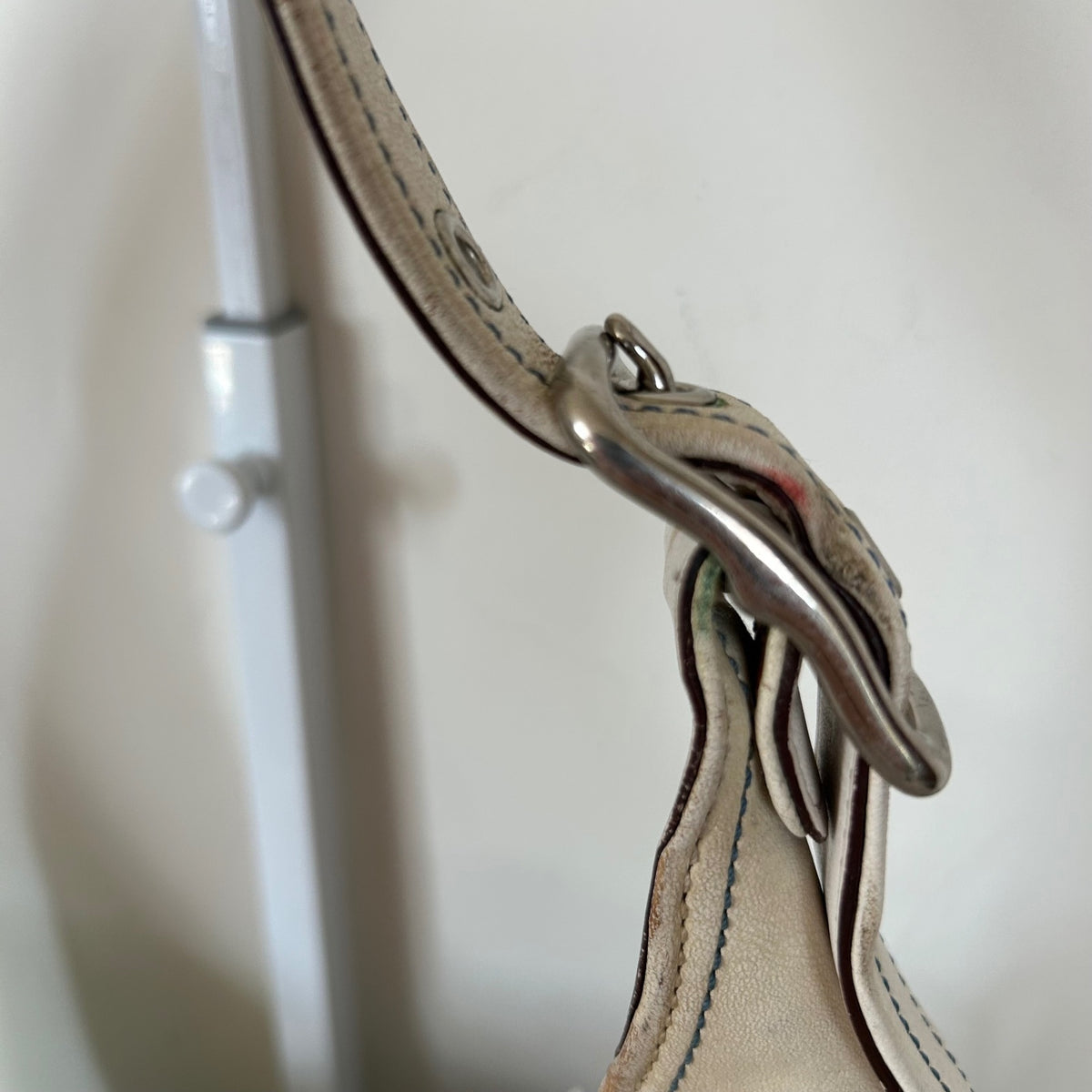 Coach Blue Monogram Hampton Buckle Shoulder Bag J05K-3612