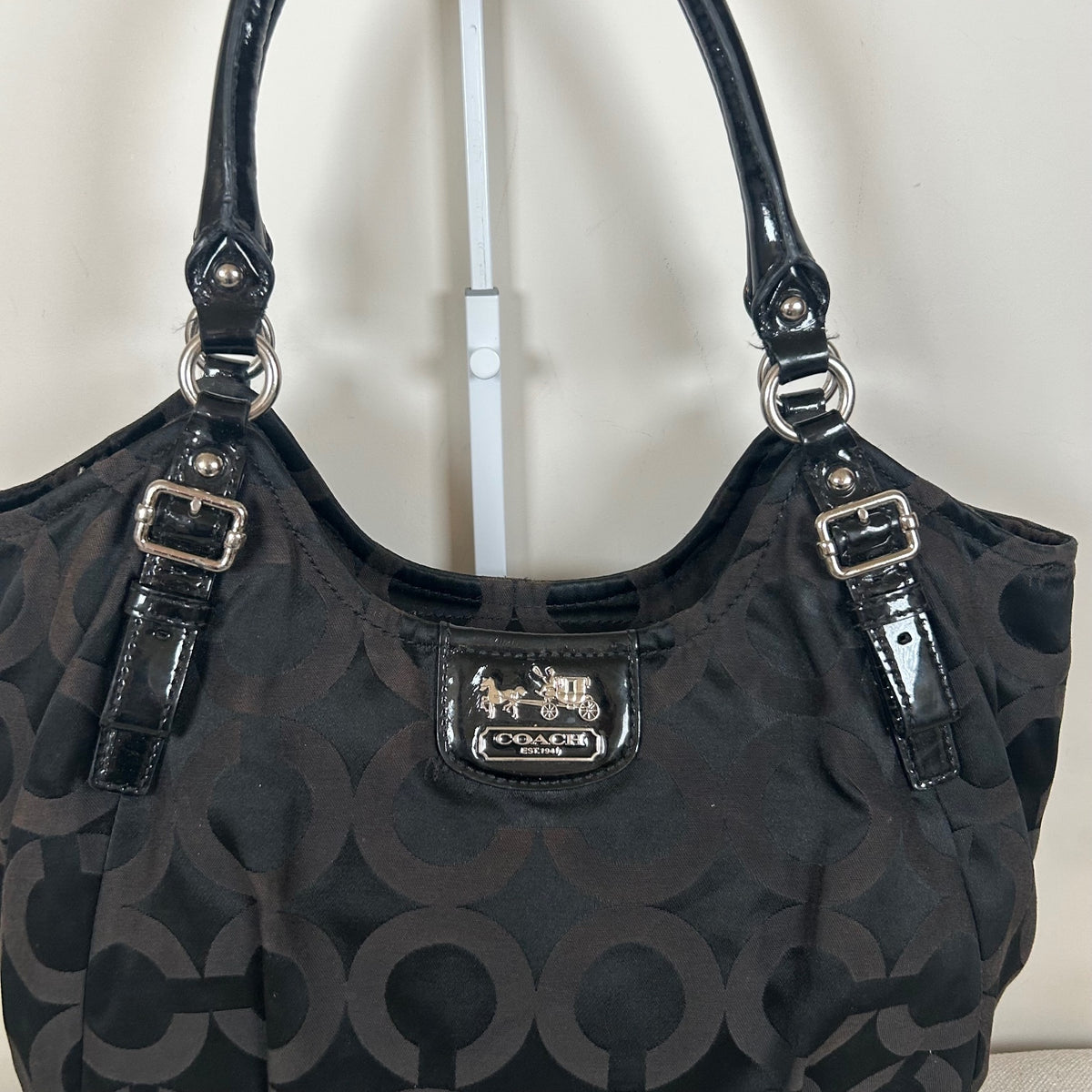 Coach Black Signature Monogram Shoulder Bag J1171-18649