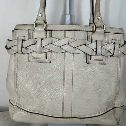 Coach Hampton Beige Pebbled Leather Shoulder Bag J0693-10530