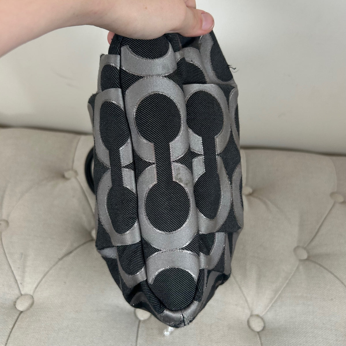 Coach Ashley Mini Op Art Grey Handbag G1176-16601
