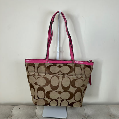 Coach Signature Monogram Pink Stripe Shoulder Bag D1332-F21950