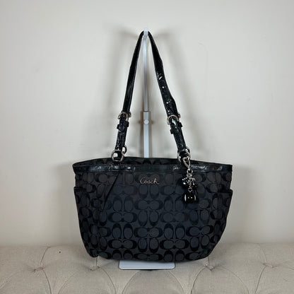 Coach Black Monogram East-West Tote Shoulder Bag J1160-F17726