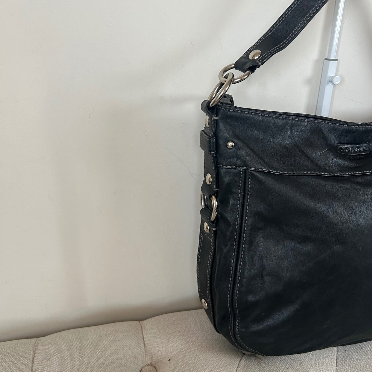 Coach Zoe Black Leather Shoulder Bag F1032-F14706
