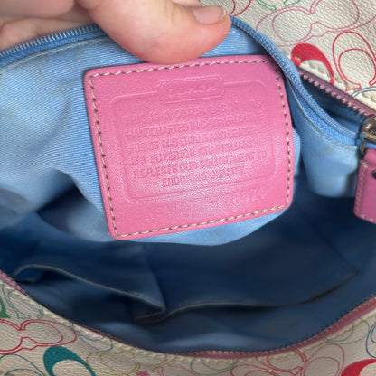 Coach Leather Colourful Tote Shoulder Bag with Charms & Purse Pink M1075-F16874